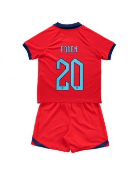 England Phil Foden #20 Replika Borta Kläder Barn VM 2022 Kortärmad (+ byxor)